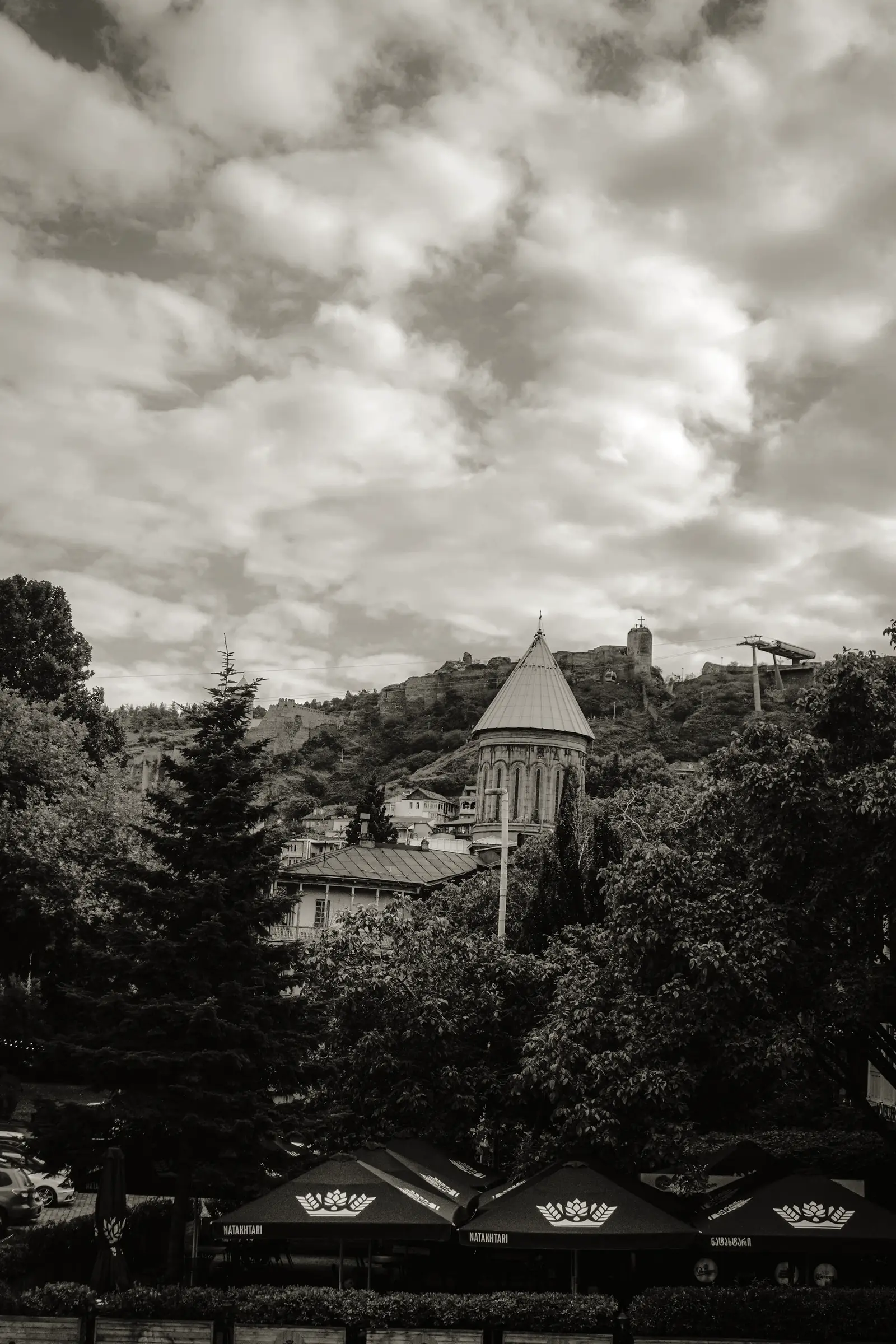 Old Tbilisi with the Narikala fortress above the roofs